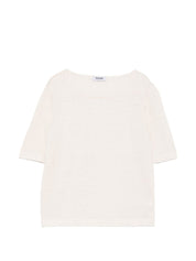 Base Linen & Cotton Blend Sweater — Beige Topwear