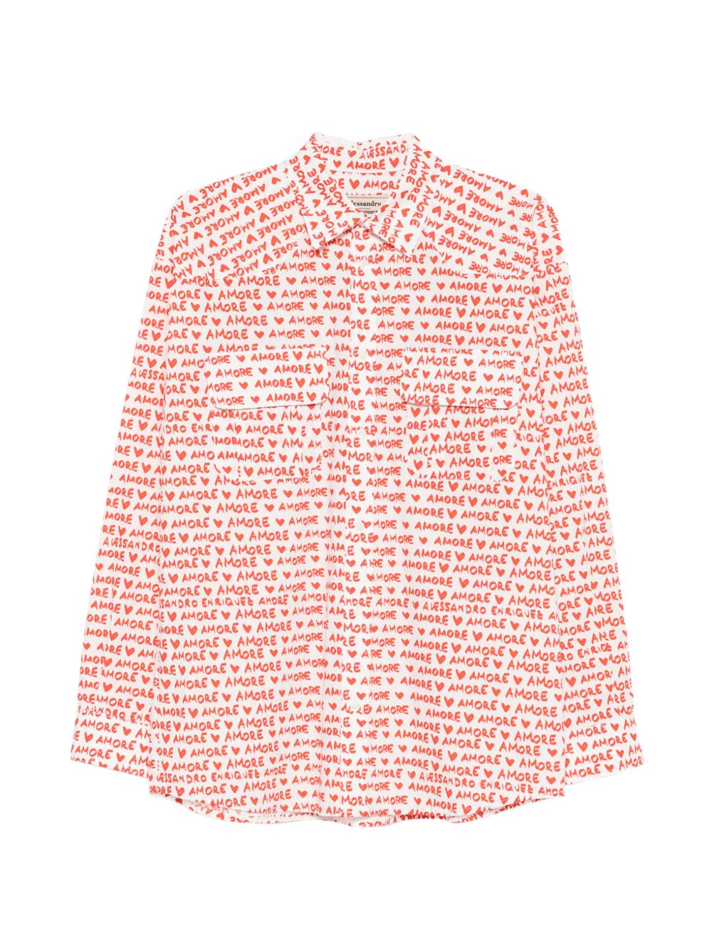 Alessandro Enriquez Shirts — Red Printed Cotton Shirt