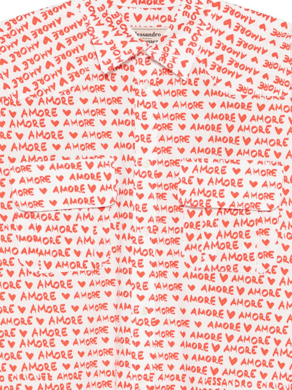 Alessandro Enriquez Shirts — Red Printed Cotton Shirt
