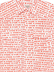 Alessandro Enriquez Shirts — Red Printed Cotton Shirt
