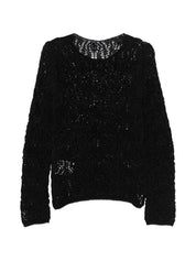 Comme Comme Sweaters — Open‑Knit Crewneck Topwear