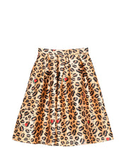 Alessandro Enriquez Skirts — Printed Midi A-Line (Beige)