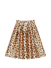Alessandro Enriquez Skirts — Printed Midi A-Line (Beige)