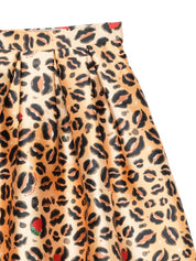 Alessandro Enriquez Skirts — Printed Midi A-Line (Beige)