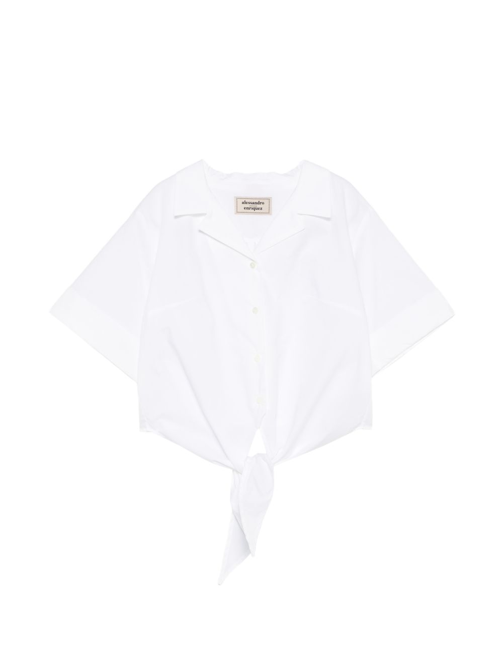 Alessandro Enriquez Shirts — White Cotton Knot Detail