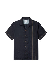 Paul Smith Linen Embroidered Shirt — Men's Blue Shirt