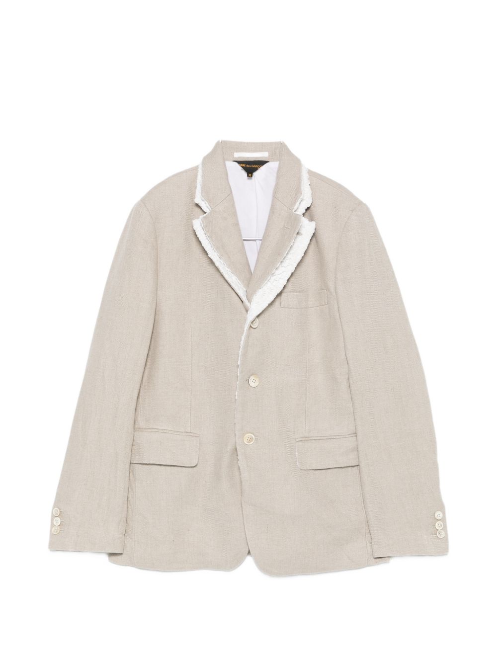 Comme Des Garcons Linen Single-Breasted Jacket — Beige