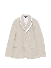 Comme Des Garcons Linen Single-Breasted Jacket — Beige