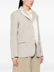 Comme Des Garcons Linen Single-Breasted Jacket — Beige