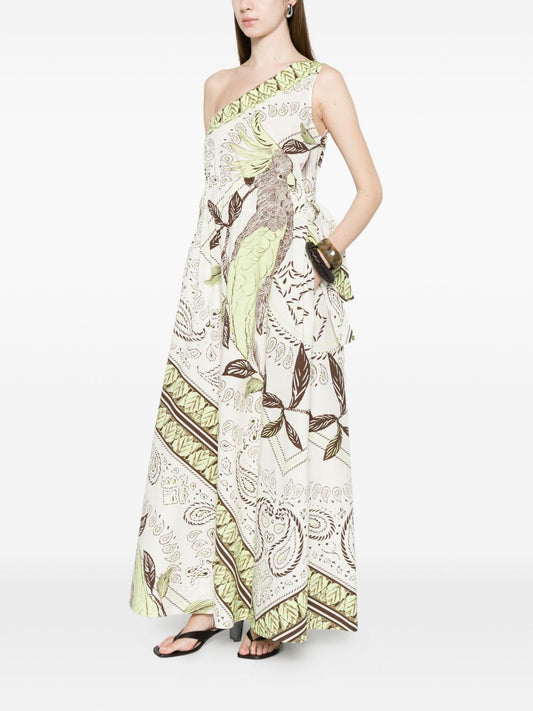 Tory Burch White Dresses — One-Shoulder Cotton Dress