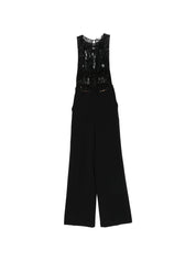 Elisabetta Franchi Long Jumpsuit – Black Sequin Elegance