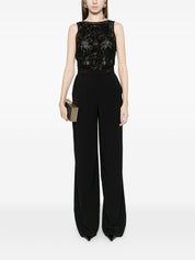 Elisabetta Franchi Long Jumpsuit – Black Sequin Elegance