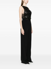 Elisabetta Franchi Long Jumpsuit – Black Sequin Elegance