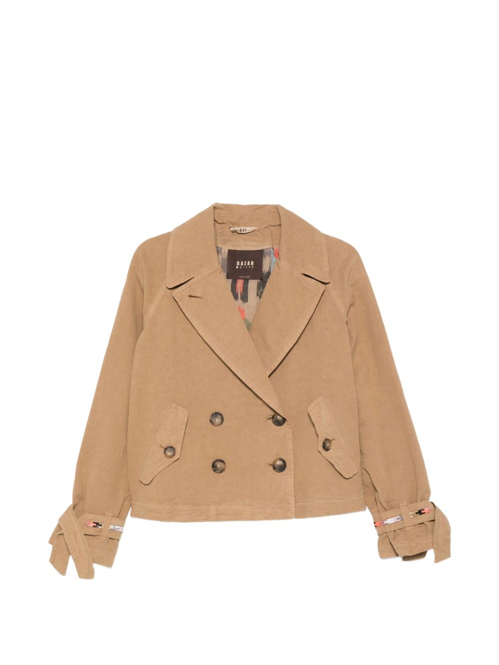 Bazar Deluxe Beige Jackets — Short Double‑Breasted Style