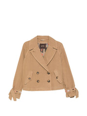 Bazar Deluxe Beige Jackets — Short Double‑Breasted Style