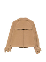 Bazar Deluxe Beige Jackets — Short Double‑Breasted Style