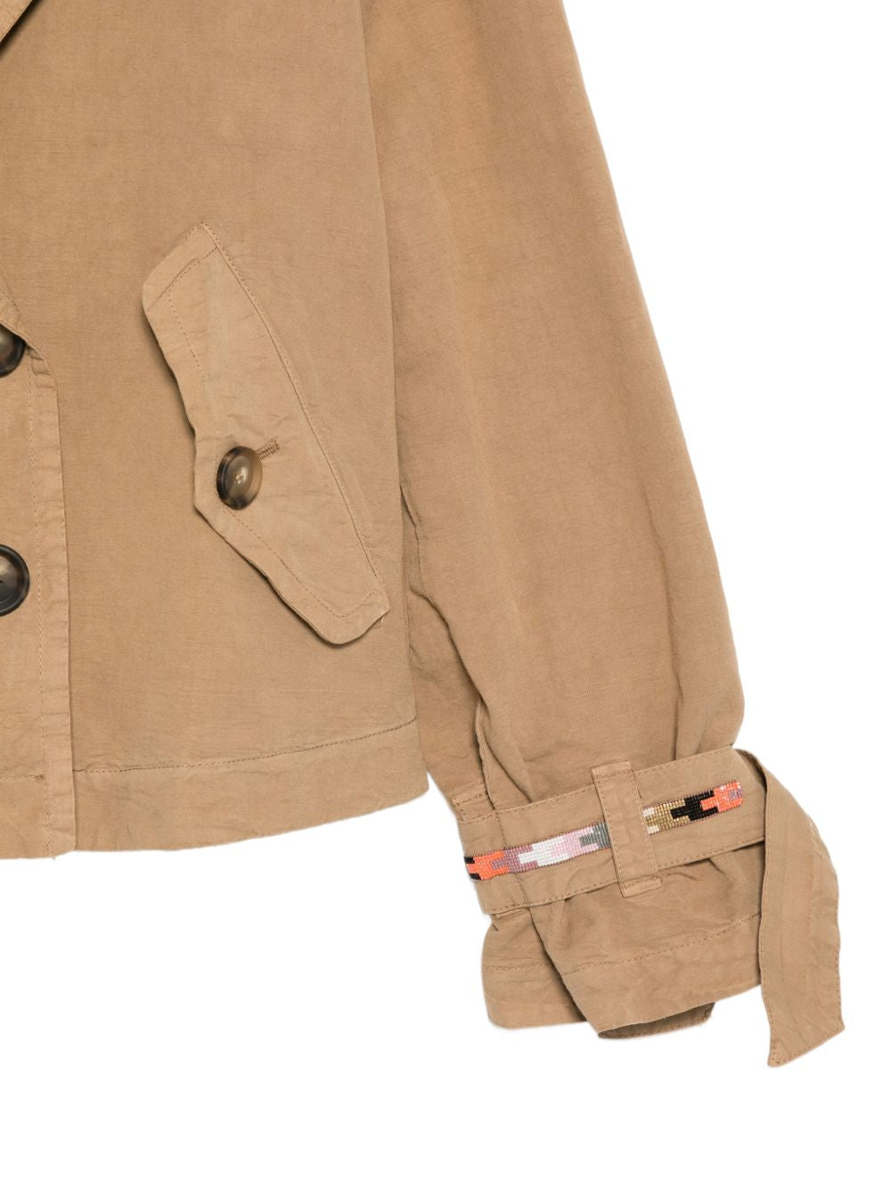 Bazar Deluxe Beige Jackets — Short Double‑Breasted Style