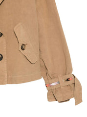 Bazar Deluxe Beige Jackets — Short Double‑Breasted Style
