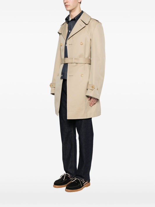 Junya Watanabe Coats for Men — Beige Double-Breasted Coat