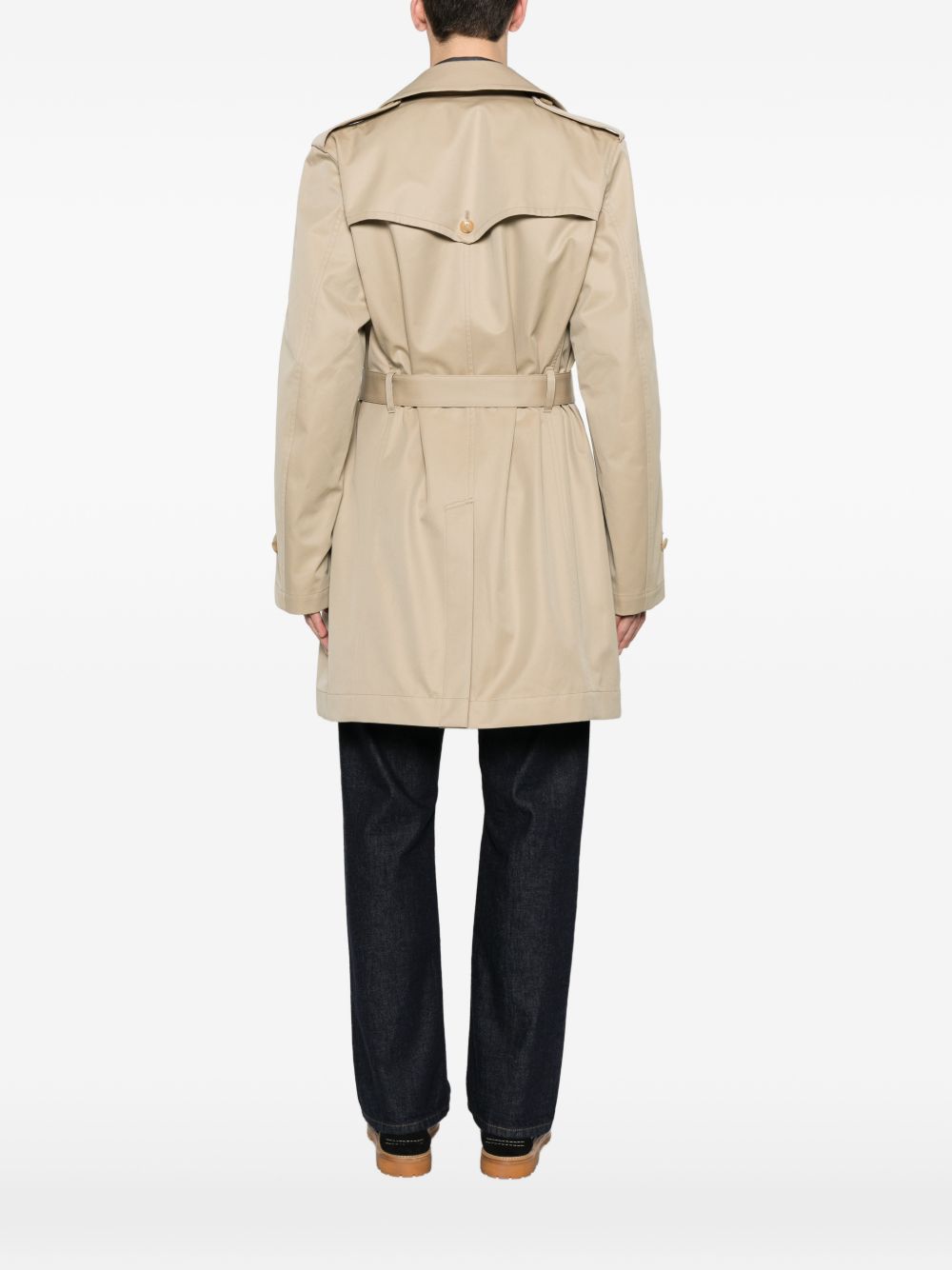 Junya Watanabe Coats for Men — Beige Double-Breasted Coat