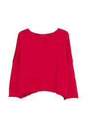 Beyou Cotton Boat-Neck Sweater — Bordeaux Topwear