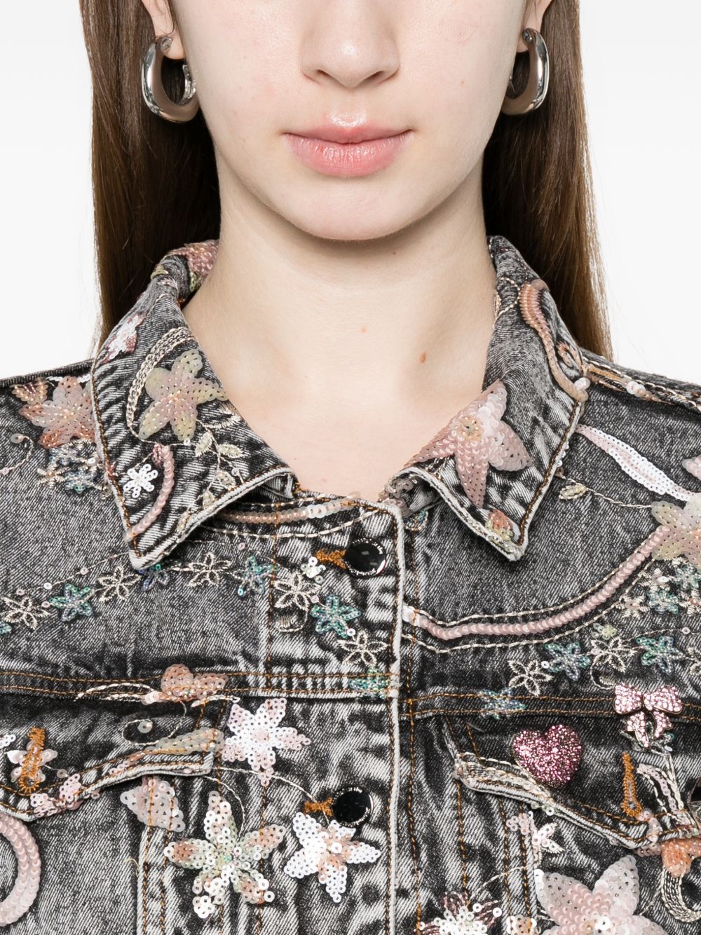 Minime Paris Printed denim jacket