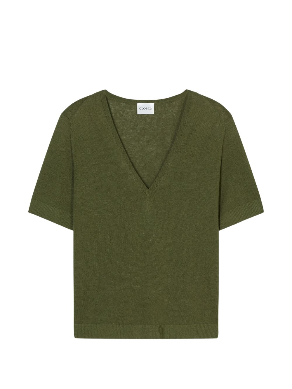 Closed V‑Neck Linen Sweater — Women’s Topwear