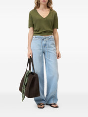 Closed V‑Neck Linen Sweater — Women’s Topwear