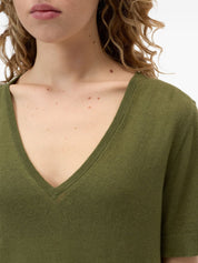 Closed V‑Neck Linen Sweater — Women’s Topwear
