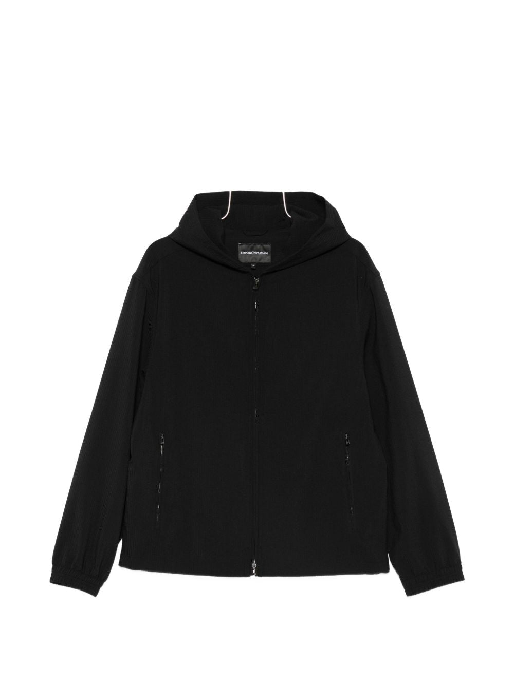 Emporio Armani Black Jackets — Men's Hooded Coat