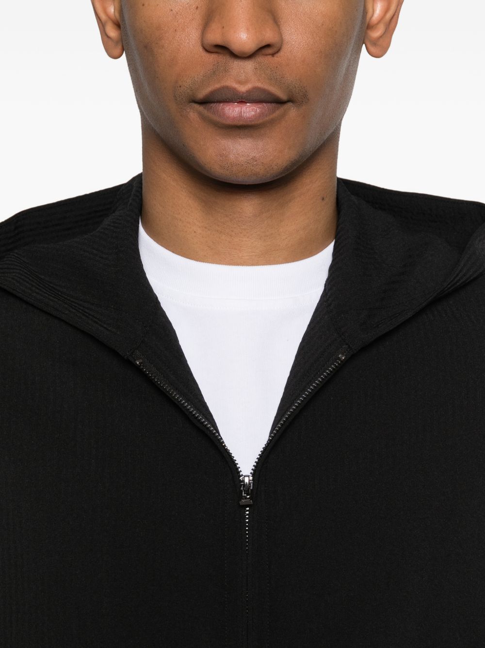Emporio Armani Black Jackets — Men's Hooded Coat