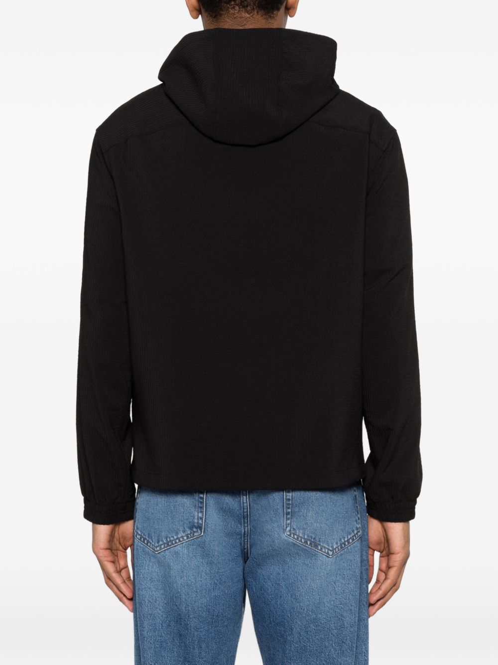 Emporio Armani Black Jackets — Men's Hooded Coat