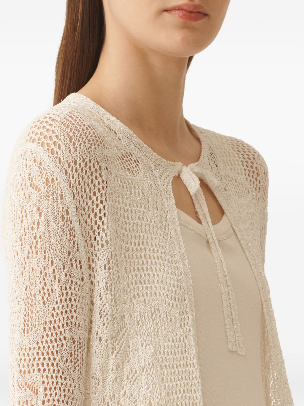 Fabiana Filippi Crochet Long Cardigan — Luxury Topwear