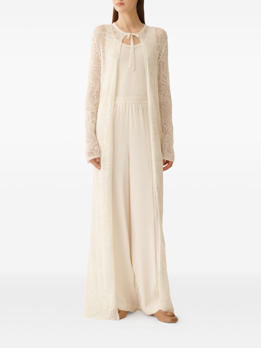Fabiana Filippi Crochet Long Cardigan — Luxury Topwear