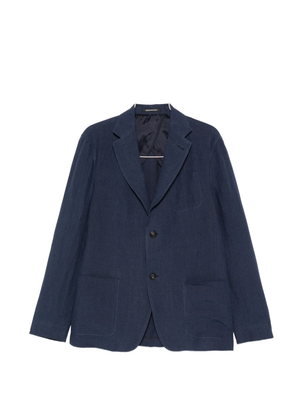 Emporio Armani Jackets — Blue Linen Jacket for Men