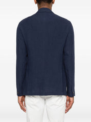 Emporio Armani Jackets — Blue Linen Jacket for Men