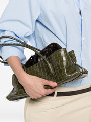 THE ATTICO FAshION La Passeggiata Small Handbag — Green Croc