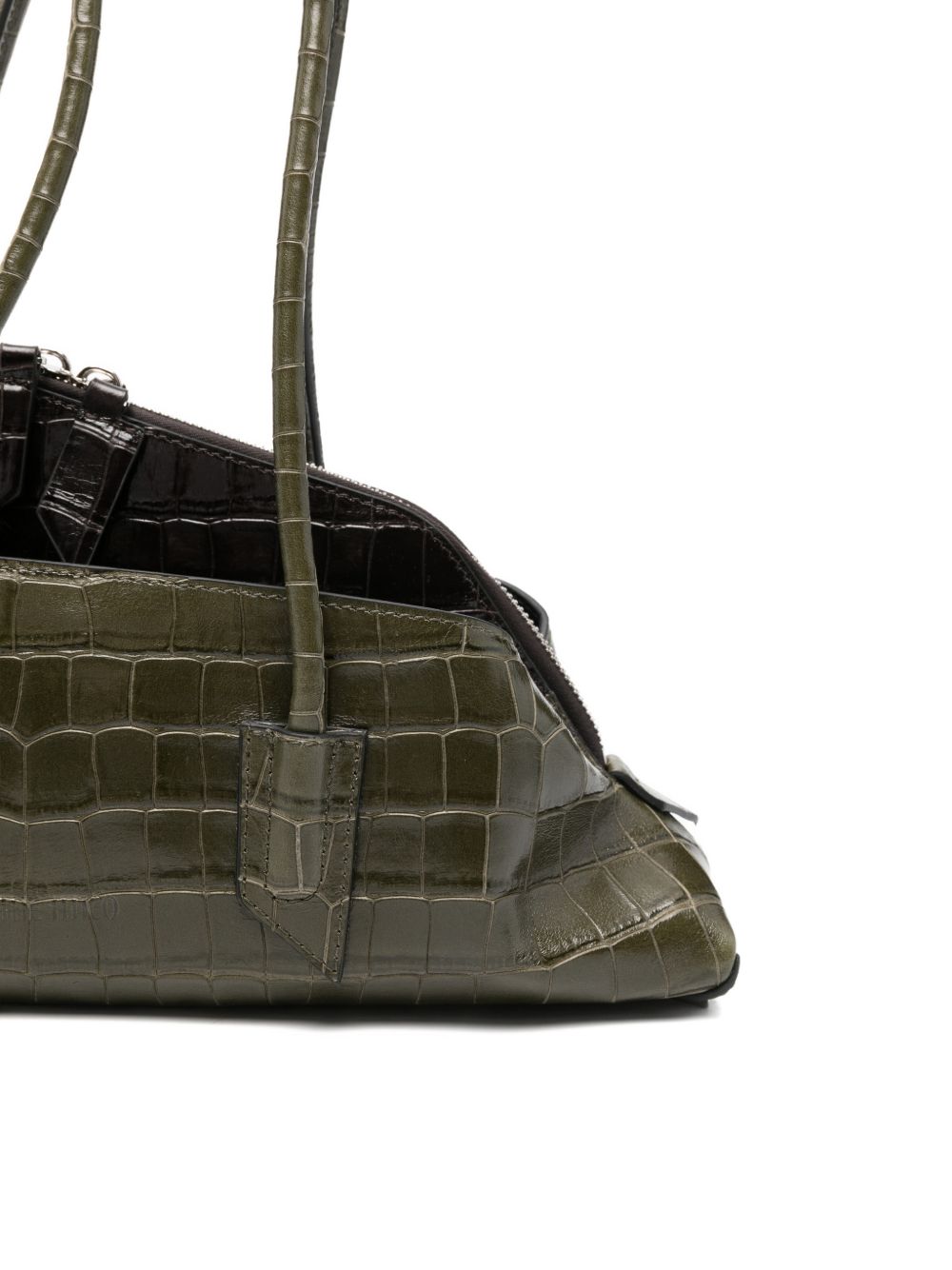 THE ATTICO FAshION La Passeggiata Small Handbag — Green Croc