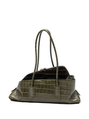 THE ATTICO FAshION La Passeggiata Small Handbag — Green Croc