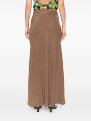 Bazar Deluxe Skirts — Brown Long Skirt, Elastic Waist