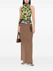 Bazar Deluxe Skirts — Brown Long Skirt, Elastic Waist