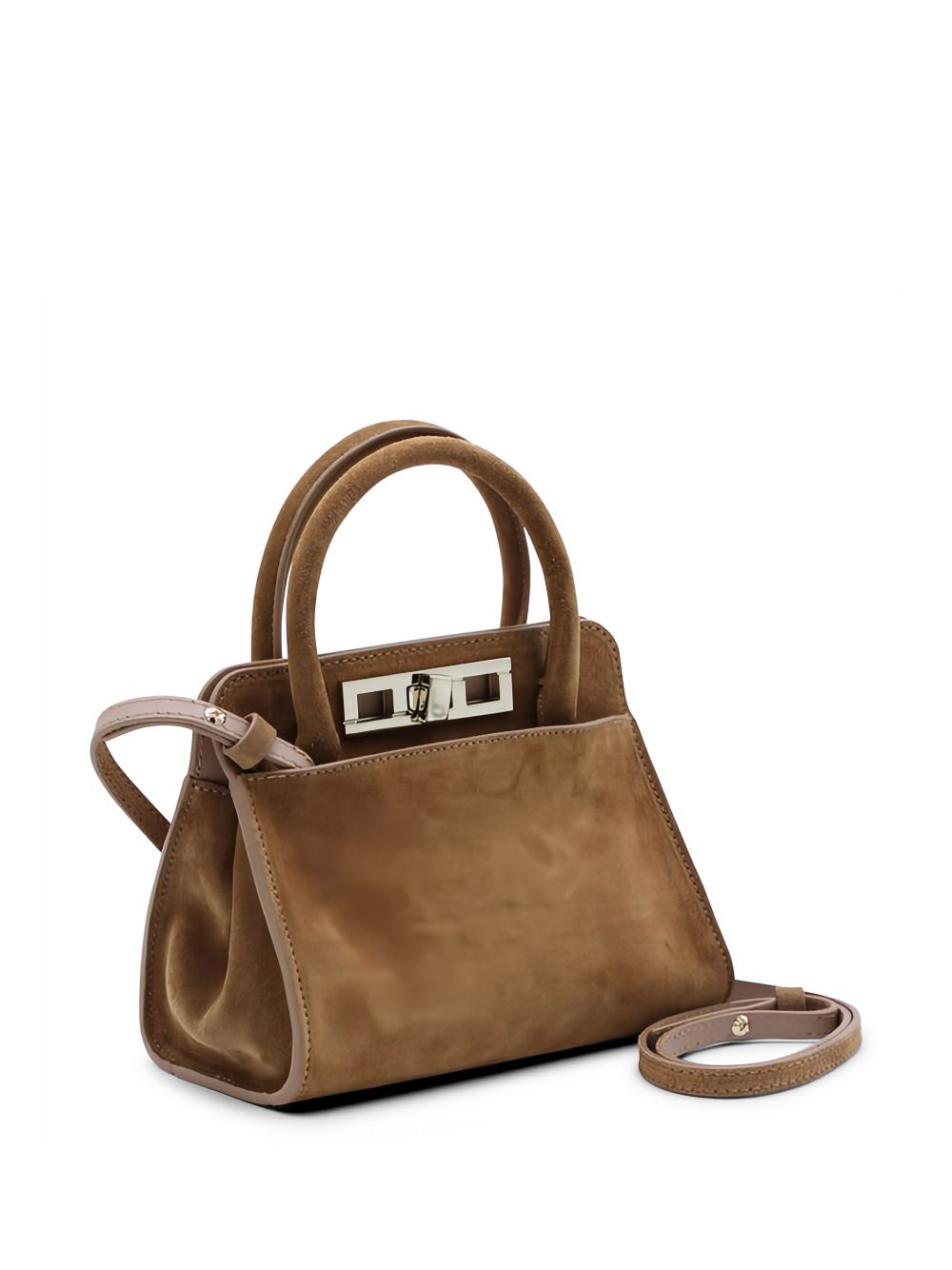 Fabiana Filippi Suede Handbag — Cuoio Top Handle