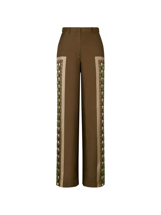 Tory Burch Brown Silk Trousers — Relaxed Wide‑Leg (56 chars)