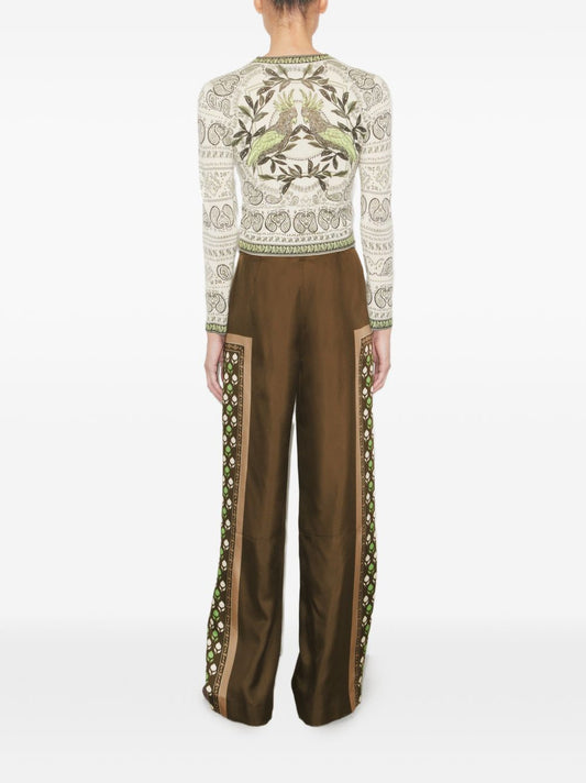 Tory Burch Brown Silk Trousers — Relaxed Wide‑Leg (56 chars)
