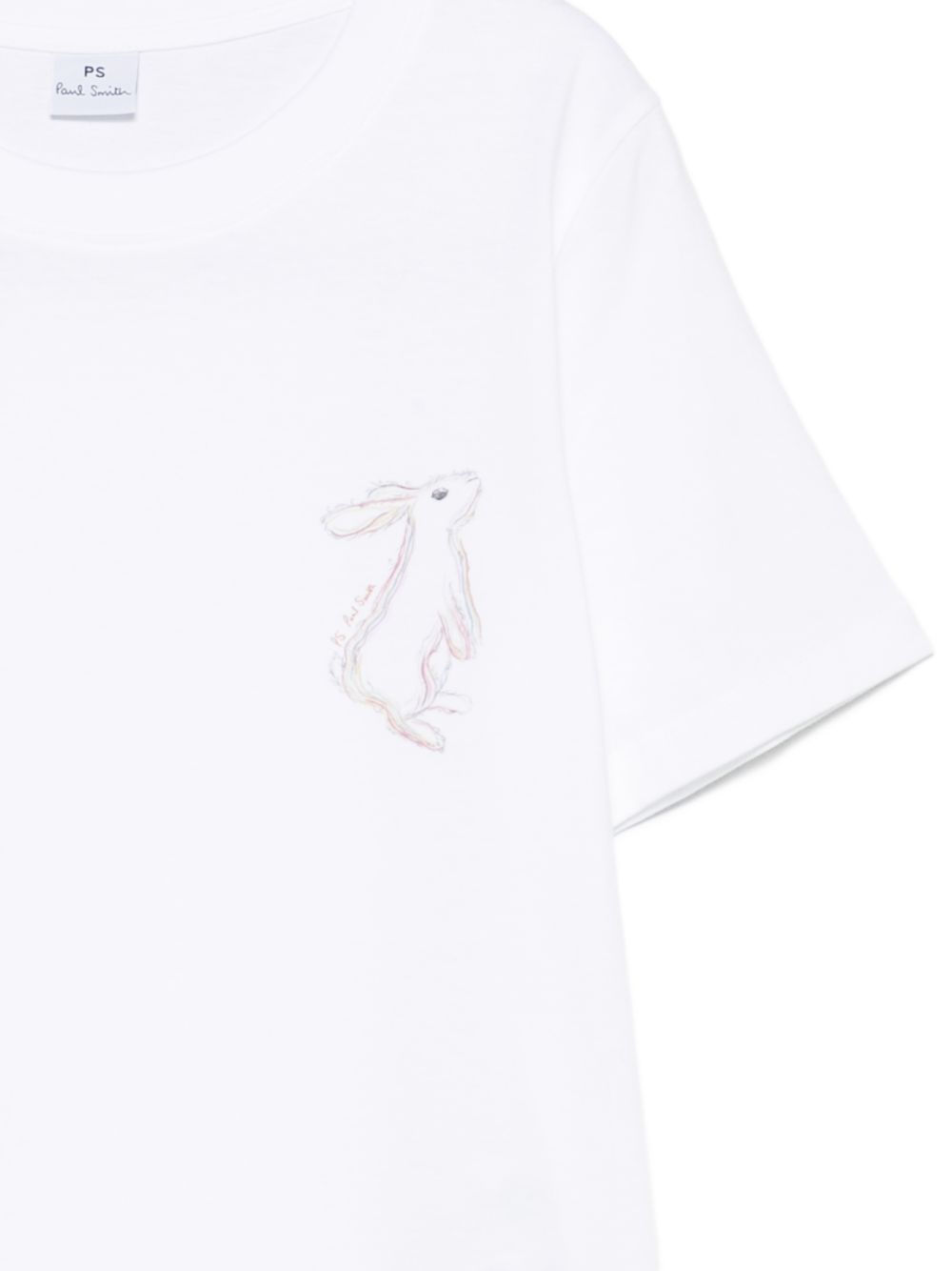 Paul Smith Cotton T-Shirt — White Rabbit Print Tee