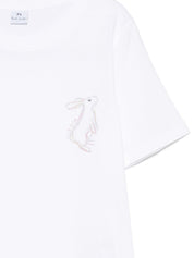 Paul Smith Cotton T-Shirt — White Rabbit Print Tee