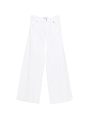Ermanno Firenze Flared Denim Jeans — White Embroidered