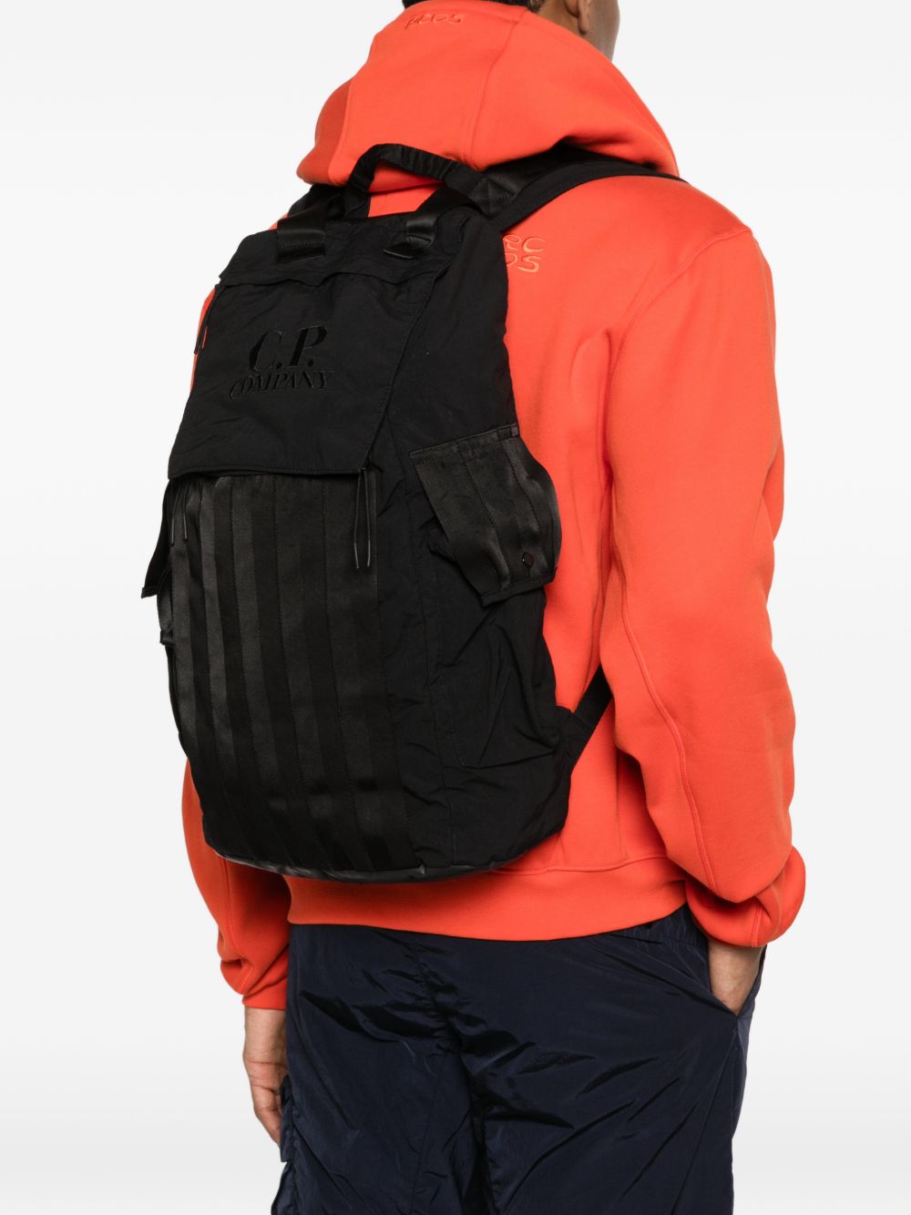 C.P. Company Nylon Backpack — Black Logo Detail