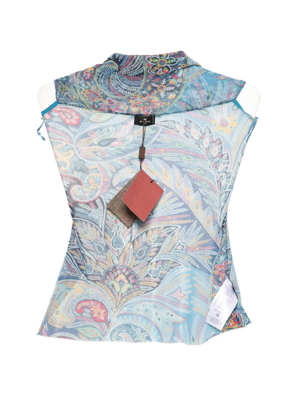 Etro Printed Top — Clear Blue Knot Detail (New In)