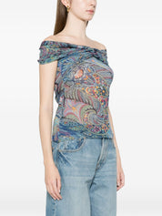 Etro Printed Top — Clear Blue Knot Detail (New In)